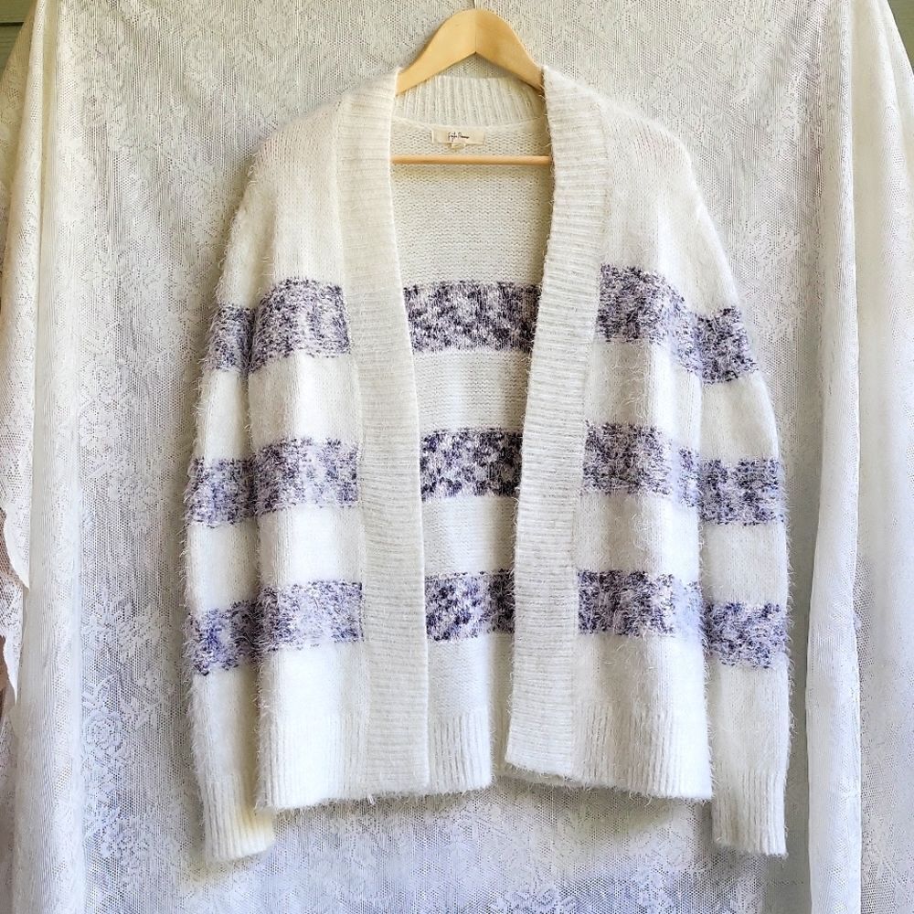‎Anthroplogie + Peyton Primrose Open Front Striped Cardigan Size XS